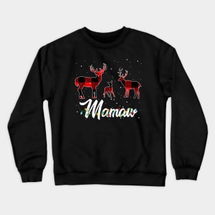 Mamaw Reindeer Plaid Pajama Shirt Family Christmas Crewneck Sweatshirt